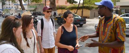 French Language volunteer learning about culture Volunteers on the French Language Project in Senegal learning about the culture while out and about